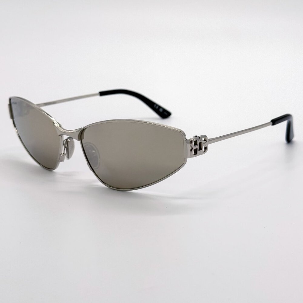 NEW BALENCIAGA SUNGLASSES BB0335S 006 SILVER UNISEX EYEWEAR